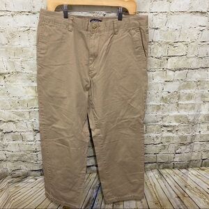 Nautica Beige Khaki Cotton Flat Front Chino Pants